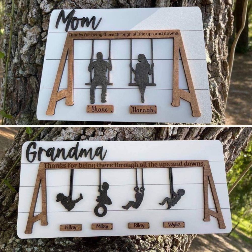 Personalized Swing Set Sign, Mother’s Day Swings.